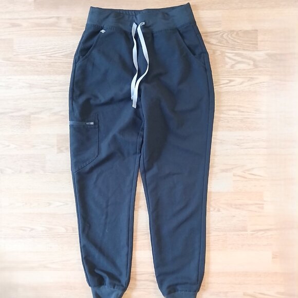 Figs High Waisted Zamora Jogger Scrub Pants Black Size Medium - Picture 3 of 9